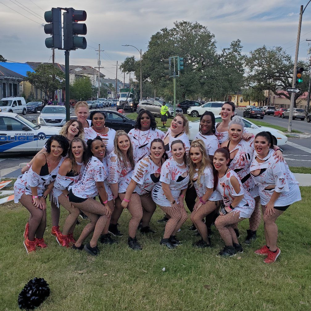 Bombshells Dance Company in the streets of New Orleans